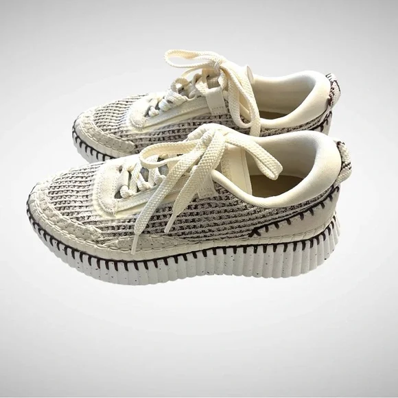 CHLOE Nama Embroidered Suede Mesh Sneakers Size EU 36 - Picture 5 of 16